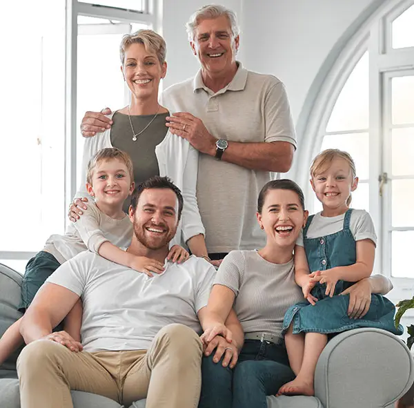 a happy multigenerational family